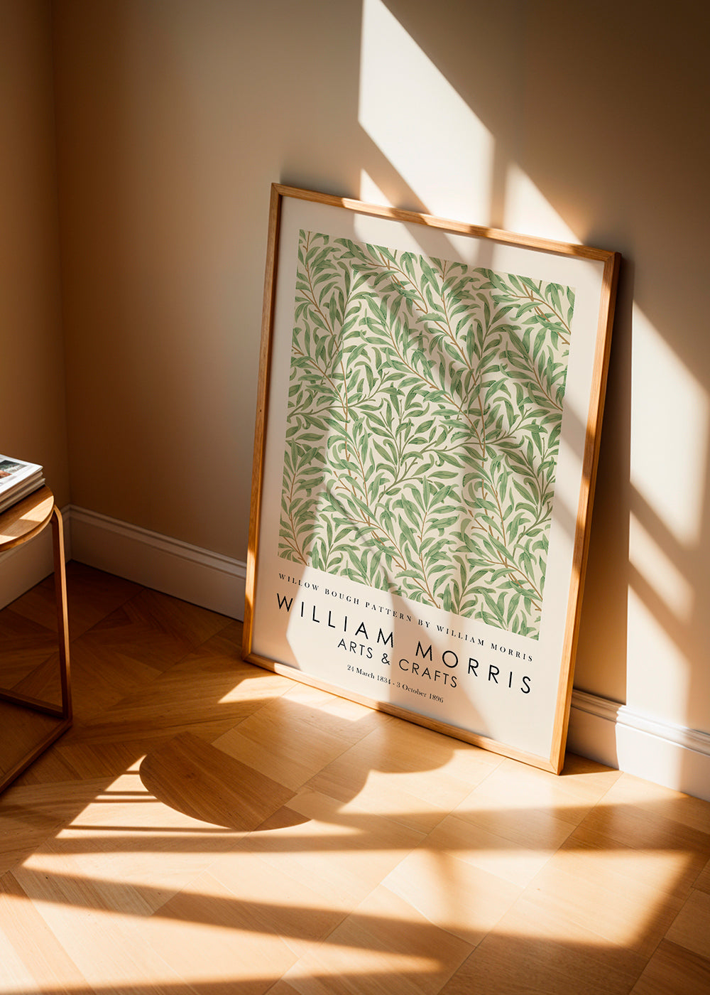 Botanisk plakat Willow grene i Morris-stil
