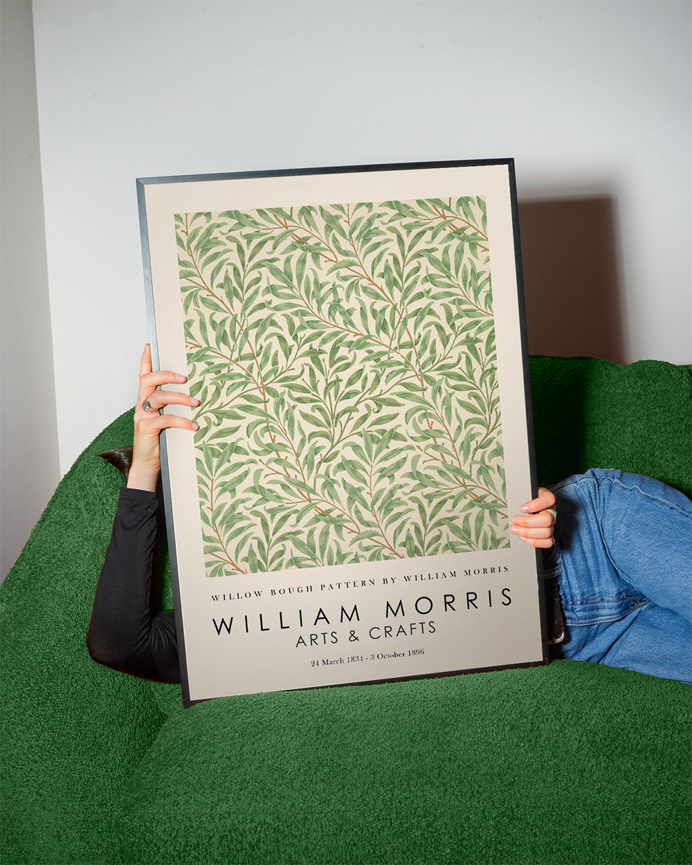 Botanisk plakat Willow grene i Morris-stil