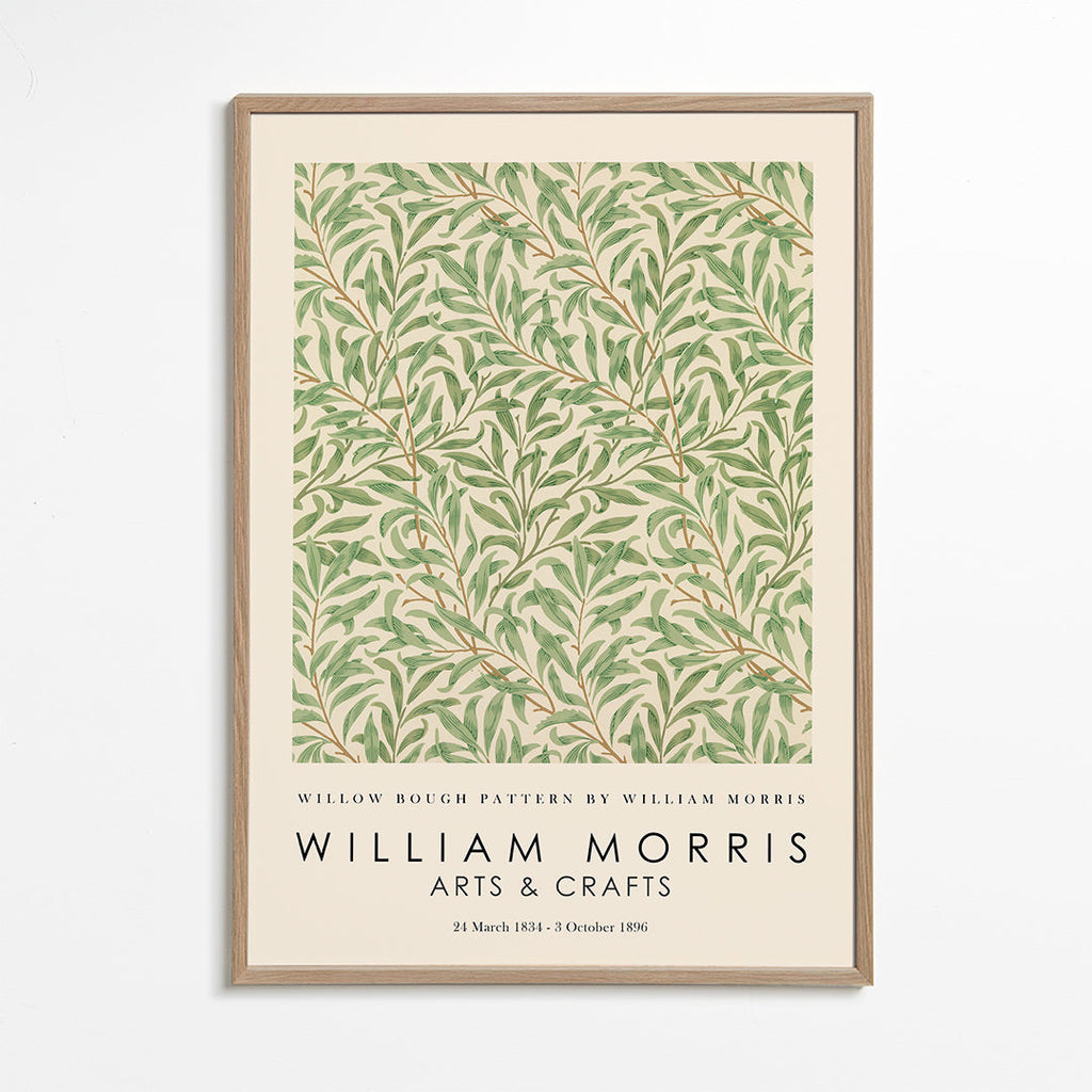 Botanisk plakat Willow grene i Morris-stil