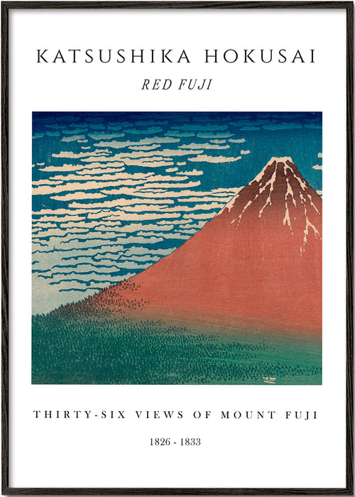 Landskab kunst Røde Mount Fuji i japansk trykstil
