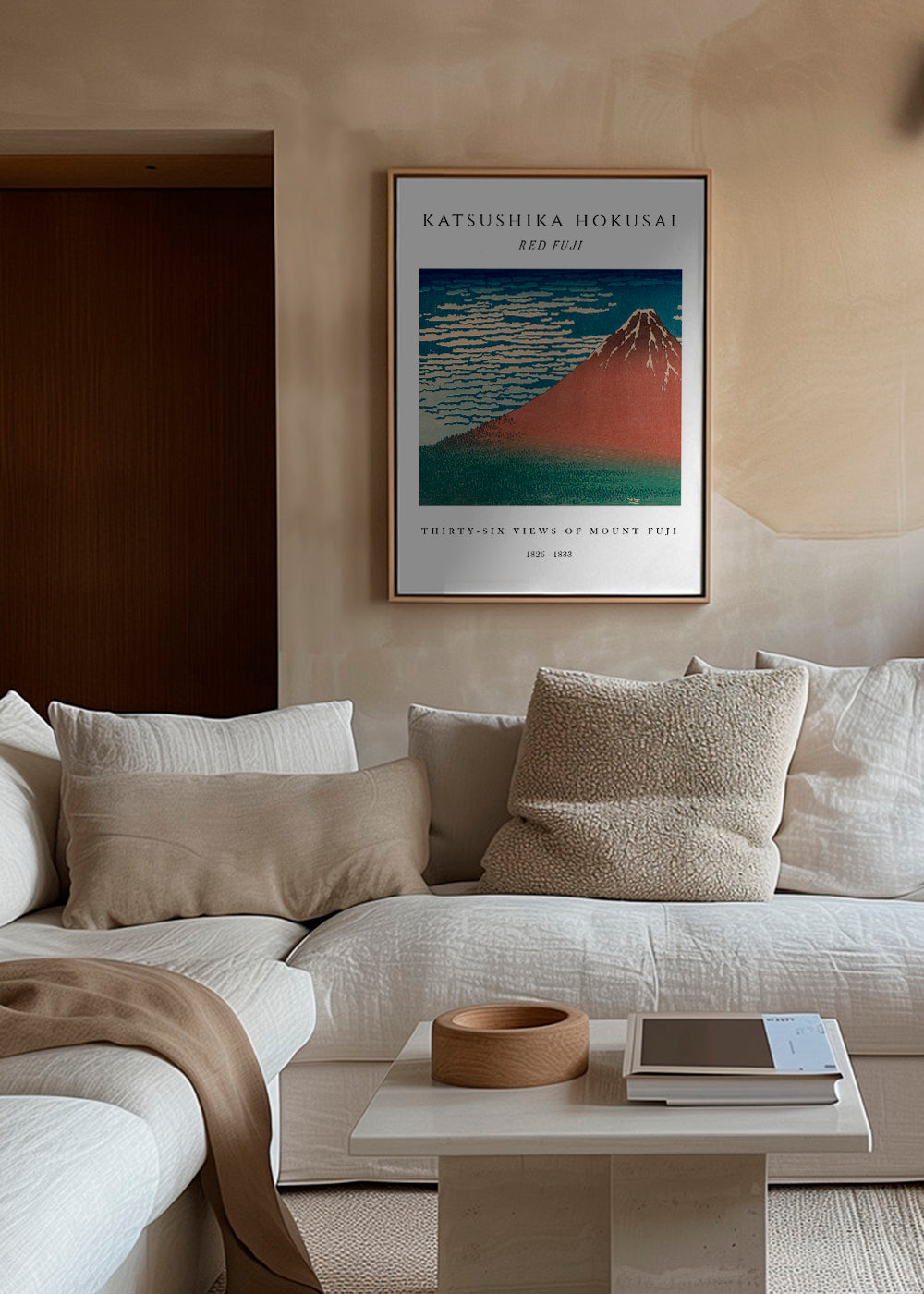 Landskab kunst Røde Mount Fuji i japansk trykstil