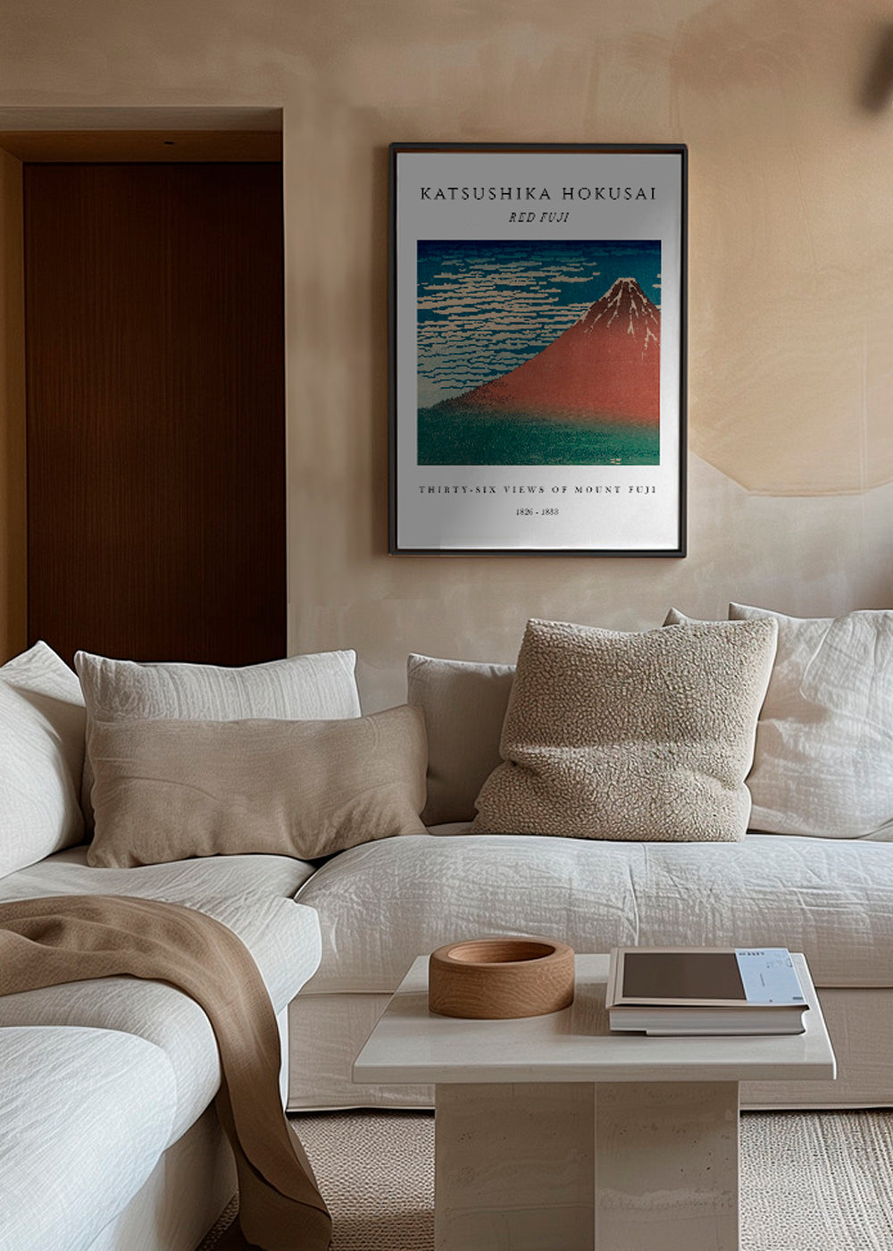 Landskab kunst Røde Mount Fuji i japansk trykstil