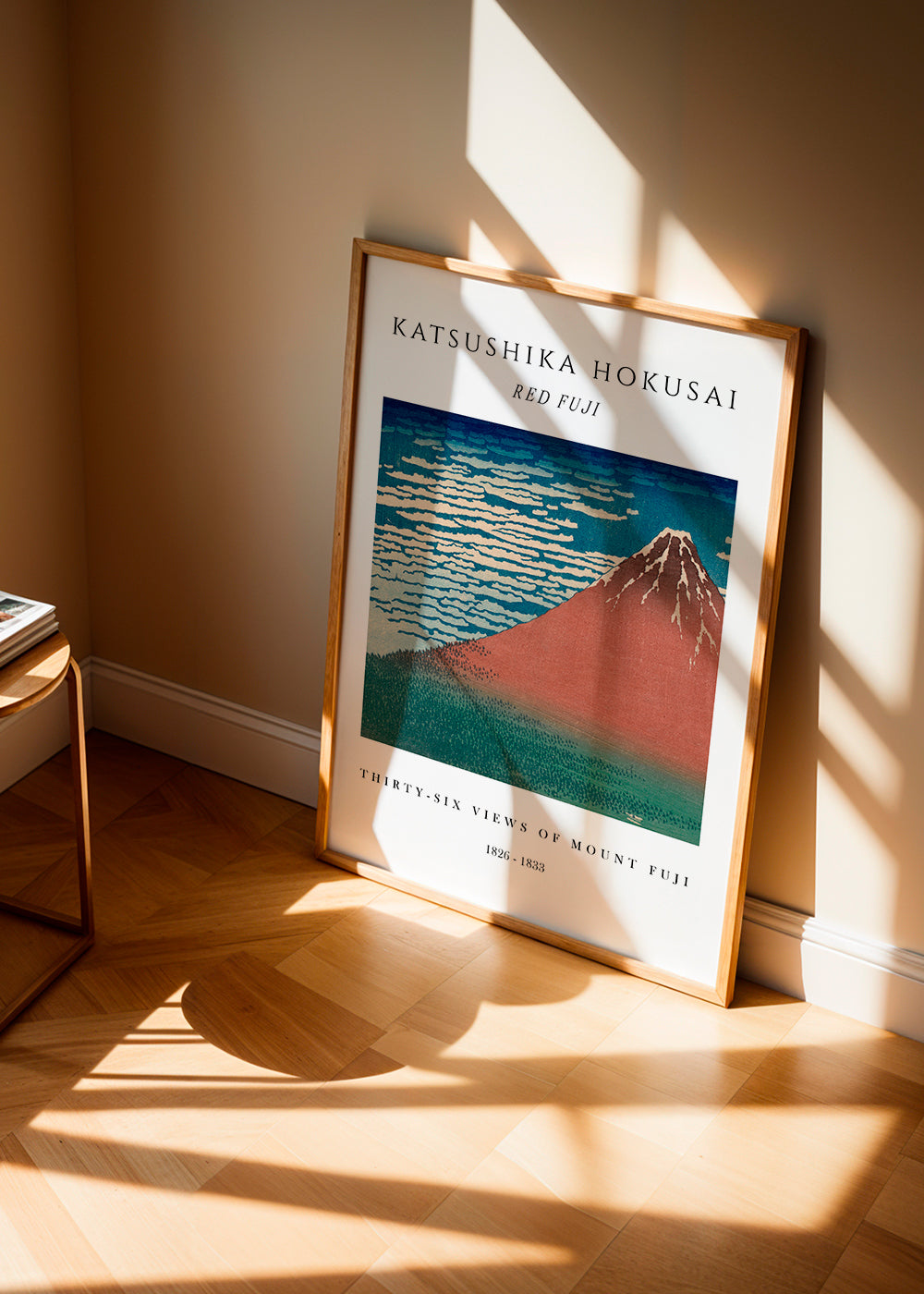 Landskab kunst Røde Mount Fuji i japansk trykstil