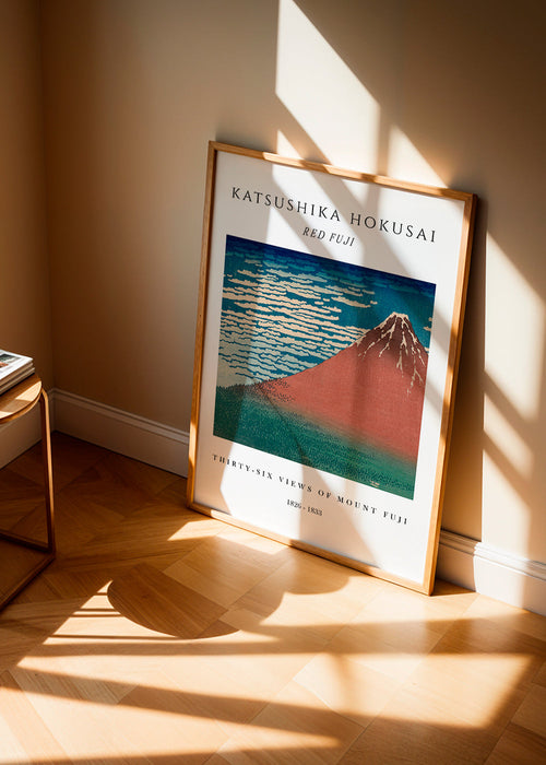 Landskab kunst Røde Mount Fuji i japansk trykstil