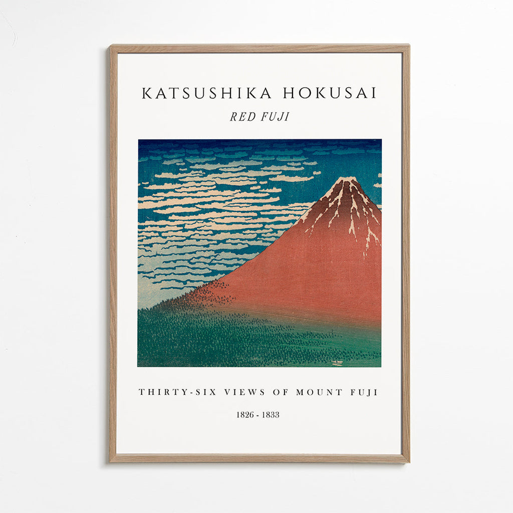 Landskab kunst Røde Mount Fuji i japansk trykstil