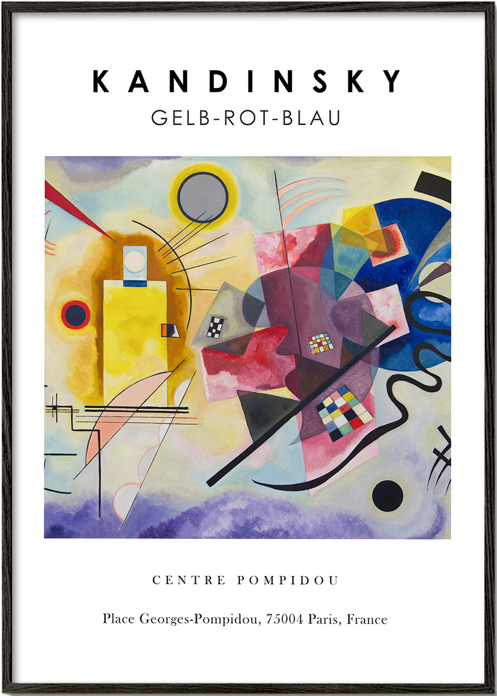 Abstrakt billede i Kandinsky-stil med geometriske former
