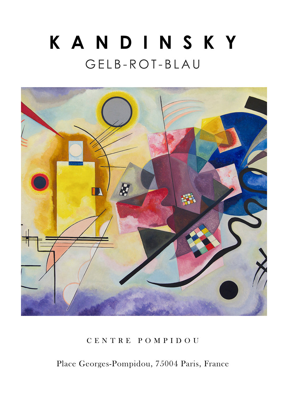 Abstrakt billede i Kandinsky-stil med geometriske former