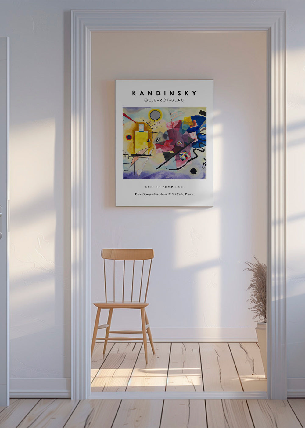 Abstrakt billede i Kandinsky-stil med geometriske former
