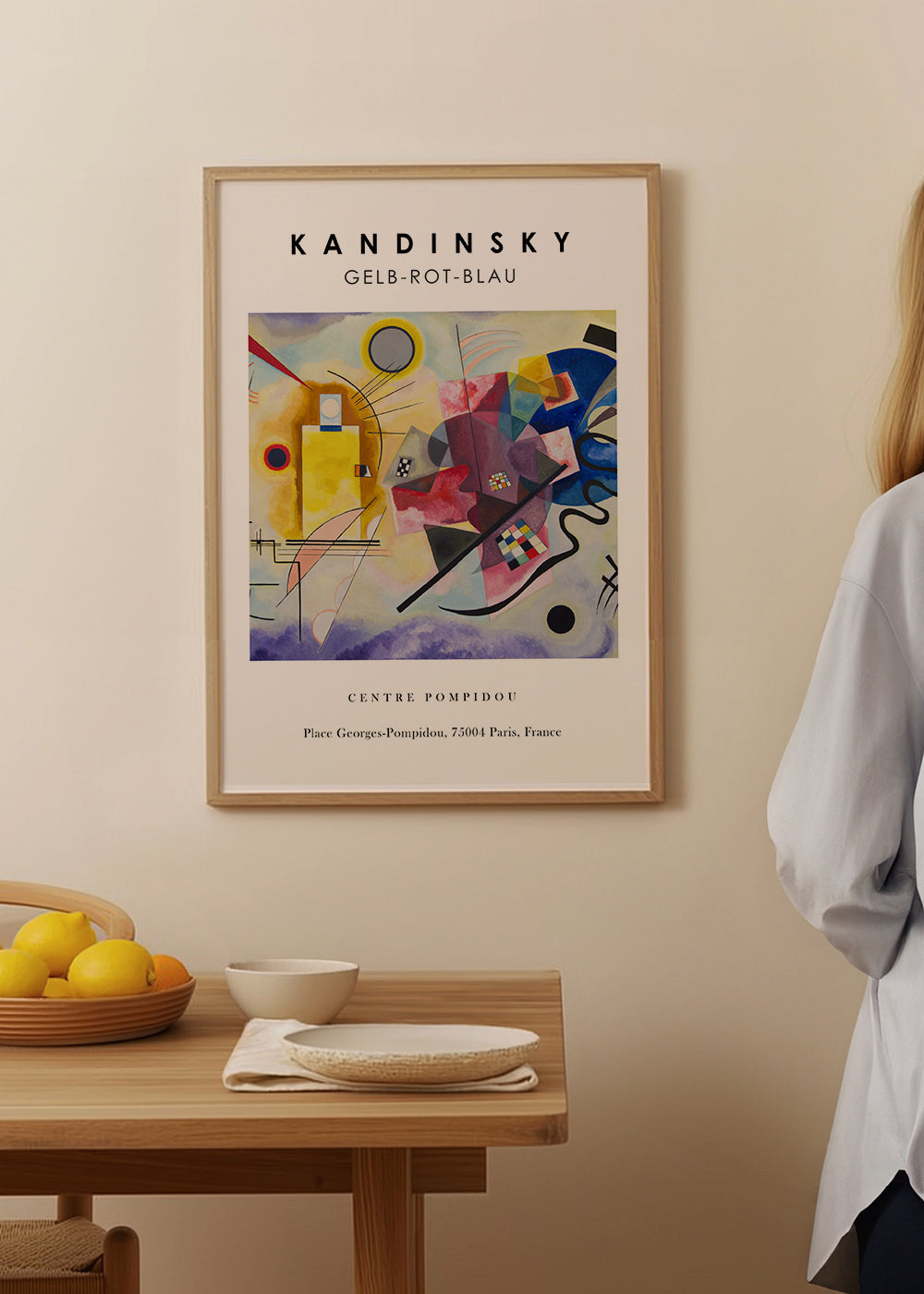 Abstrakt billede i Kandinsky-stil med geometriske former