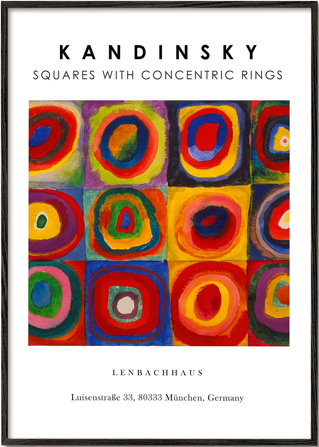 Geometrisk kunst Kandinsky kvadrater og ringe