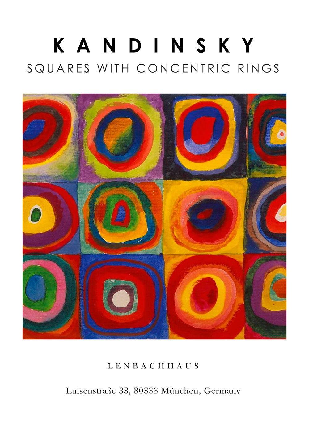 Geometrisk kunst Kandinsky kvadrater og ringe