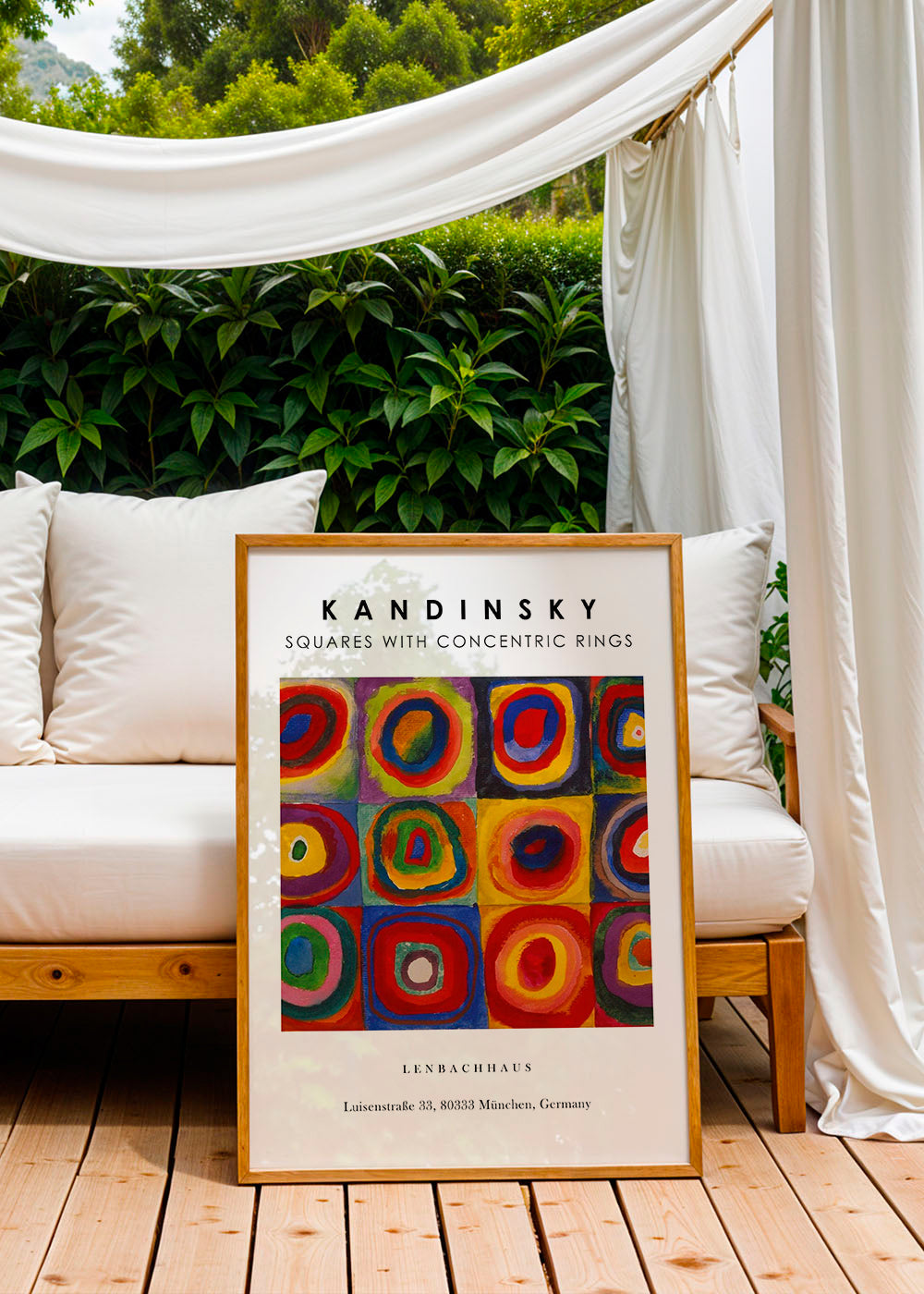 Geometrisk kunst Kandinsky kvadrater og ringe