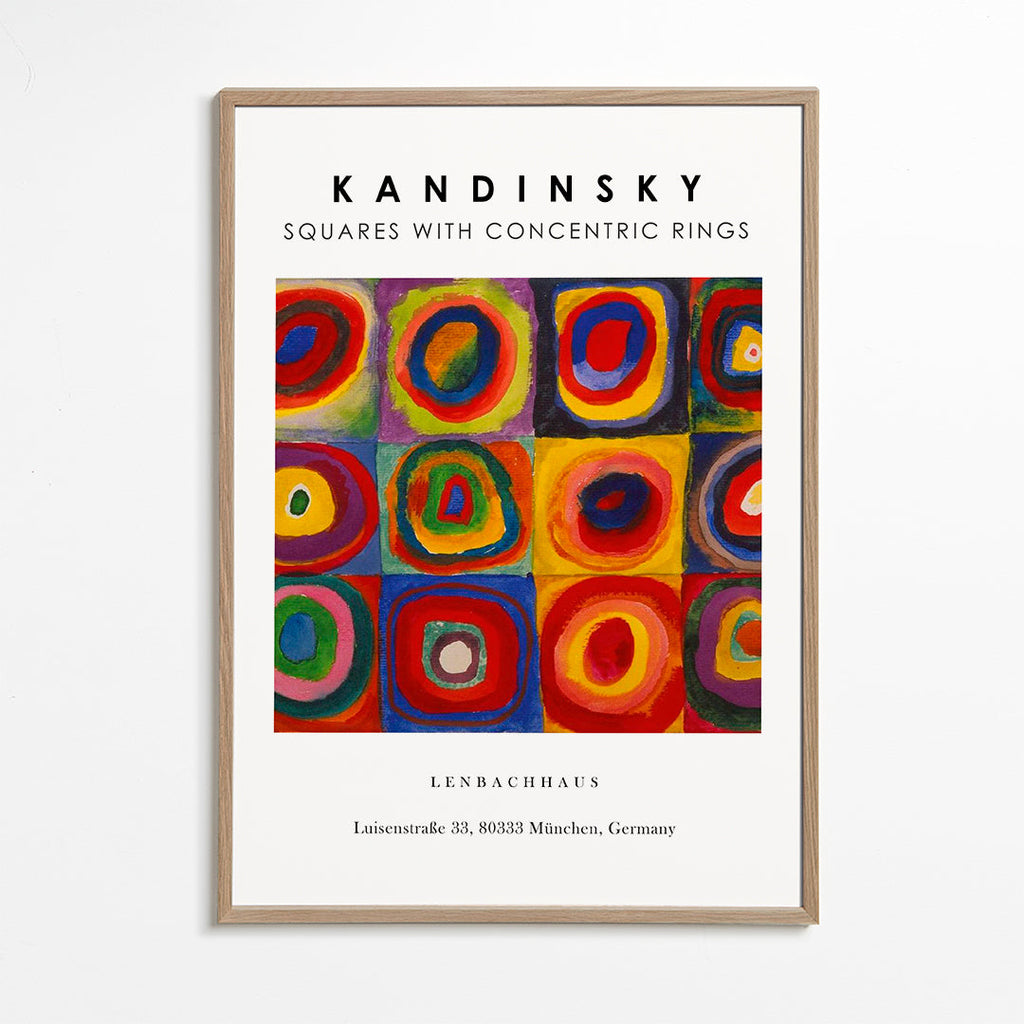 Geometrisk kunst Kandinsky kvadrater og ringe