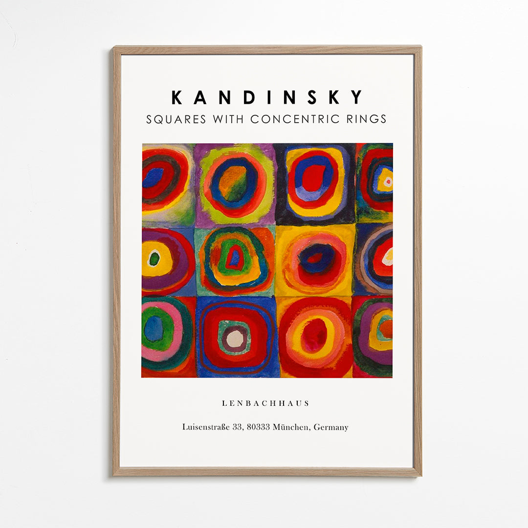 Geometrisk kunst Kandinsky kvadrater og ringe