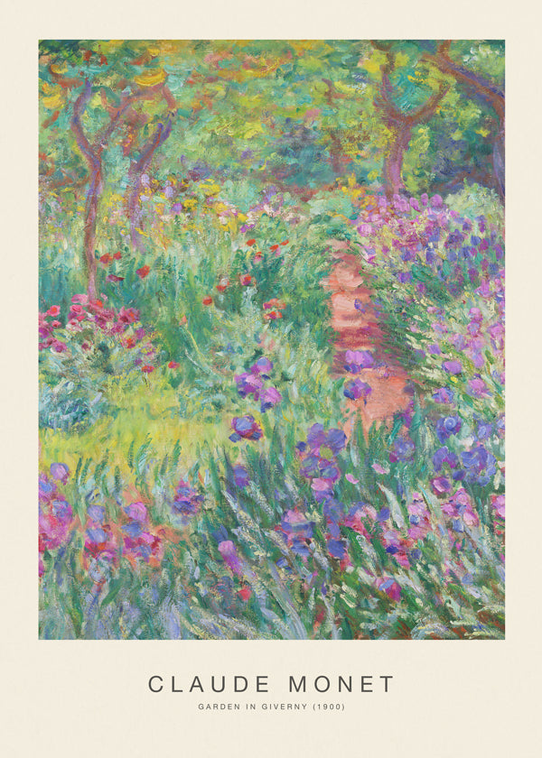 Botanisk plakat Giverny have