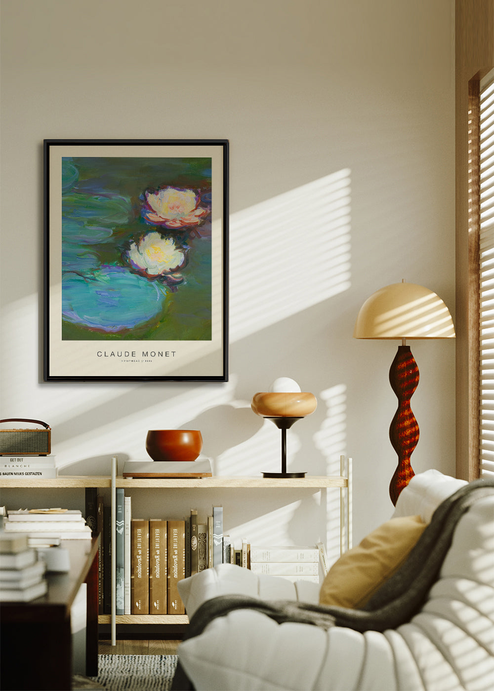 Botanisk plakat Vandliljer komposition