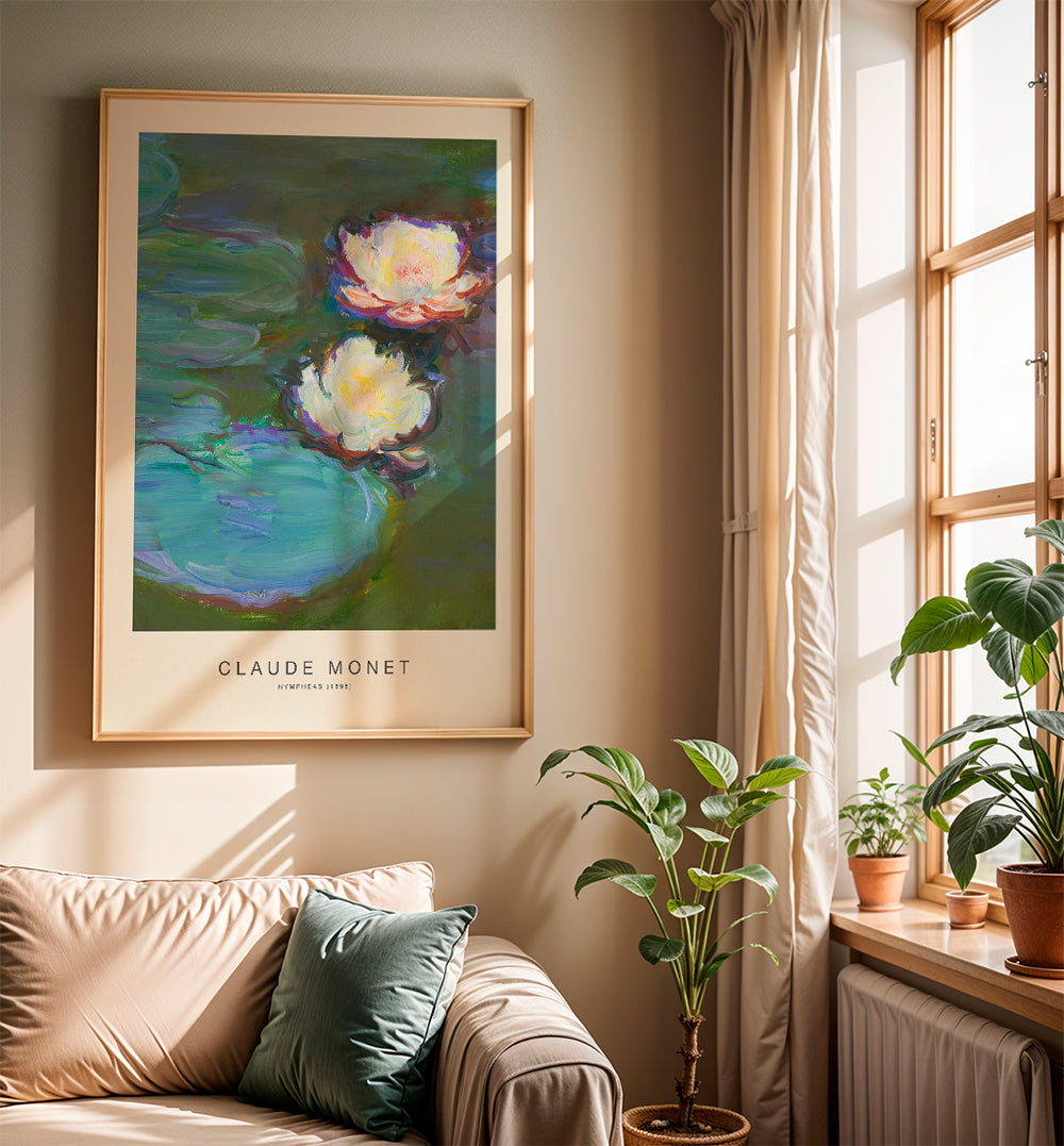 Botanisk plakat Vandliljer komposition
