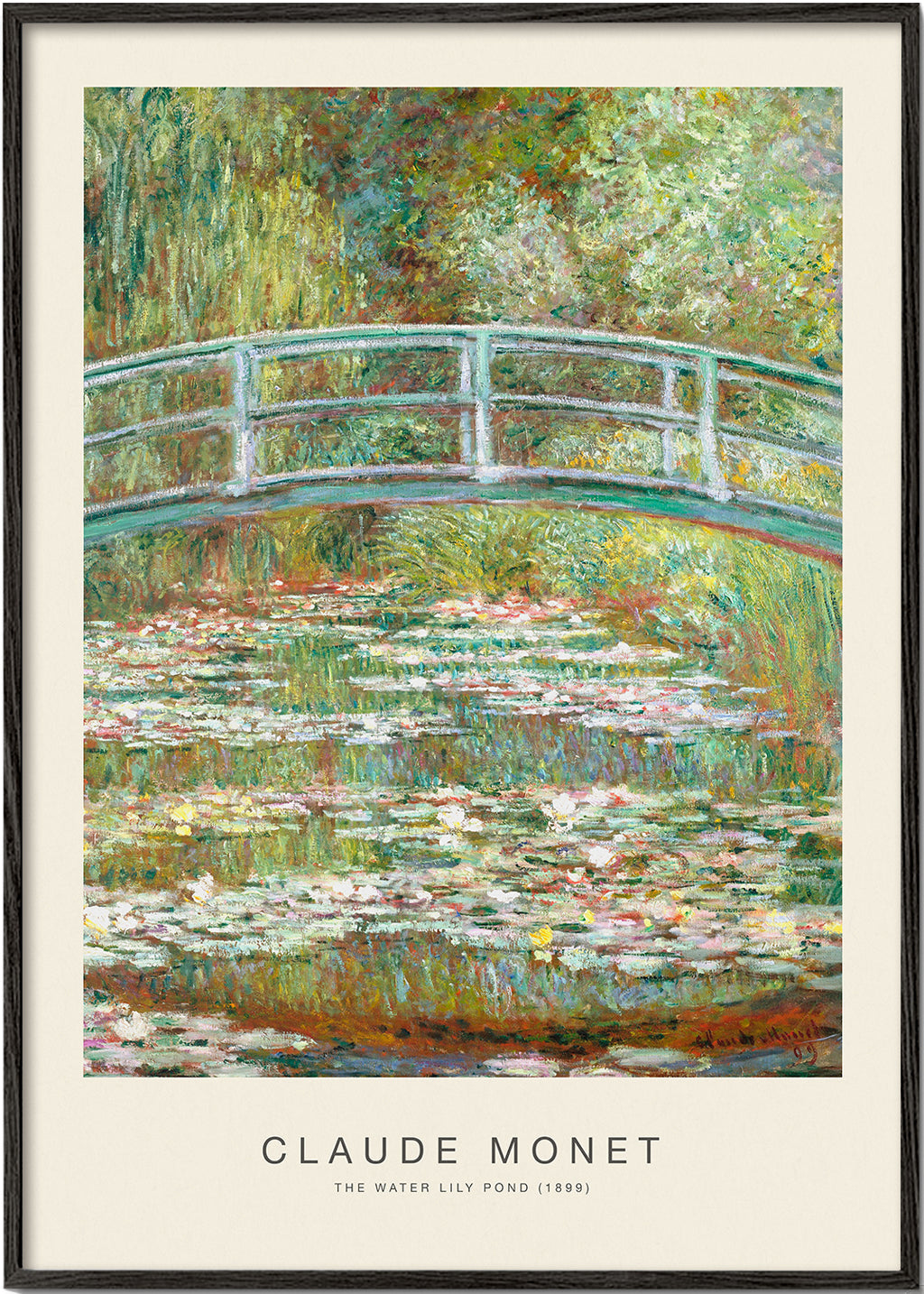Botanisk plakat åkander og bro af Monet