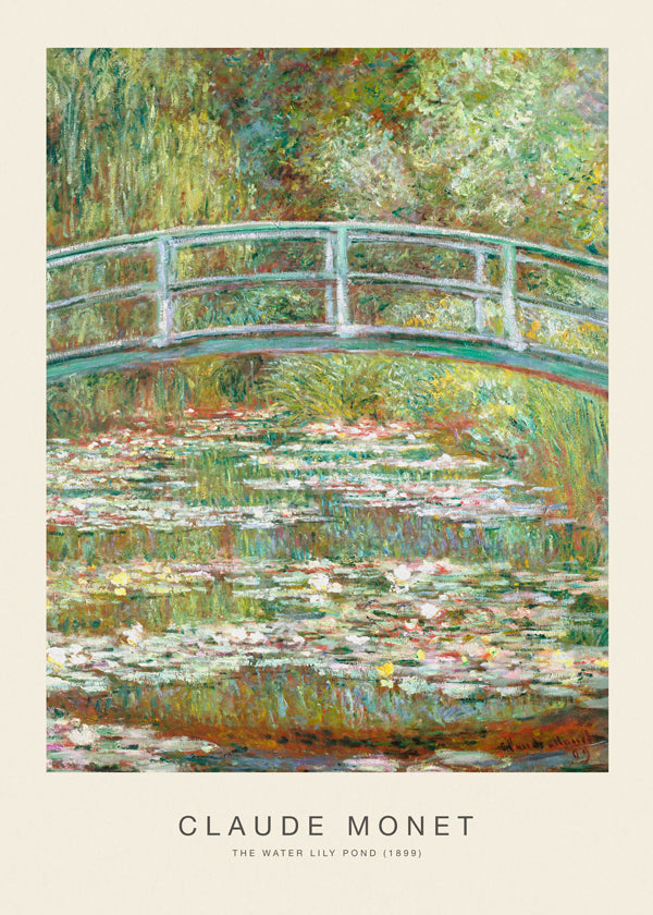 Botanisk plakat åkander og bro af Monet