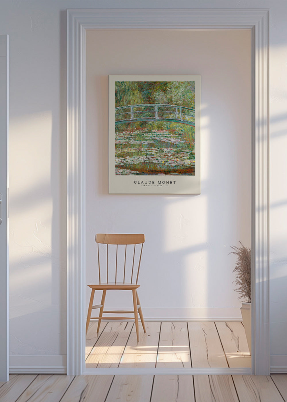 Botanisk plakat åkander og bro af Monet