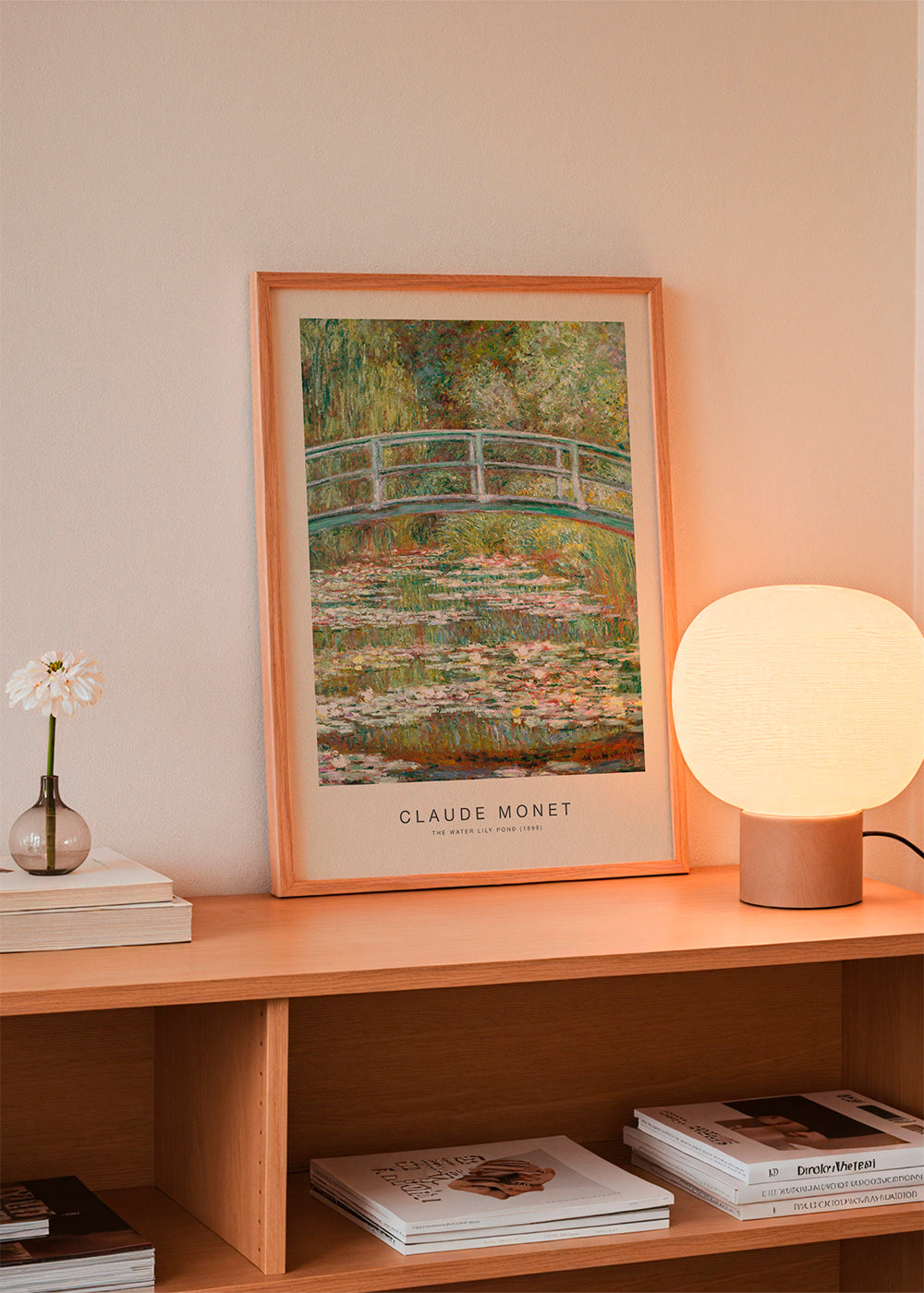 Botanisk plakat åkander og bro af Monet