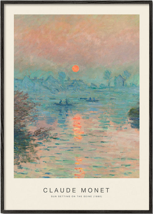 Landskabsmaleri: solnedgang over Seinen