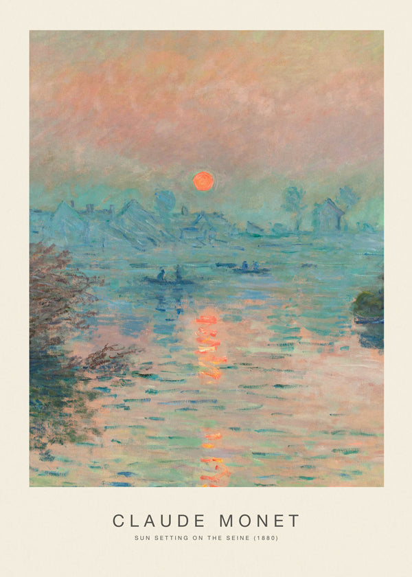 Landskabsmaleri: solnedgang over Seinen