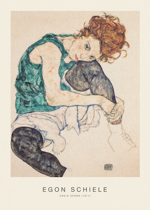 Vintage plakat: Adele Herms portræt af Egon Schiele