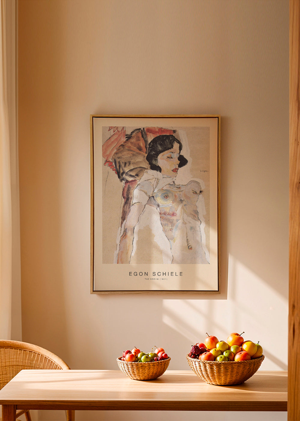 Vintage print: liggende kvindelig figur af Egon Schiele