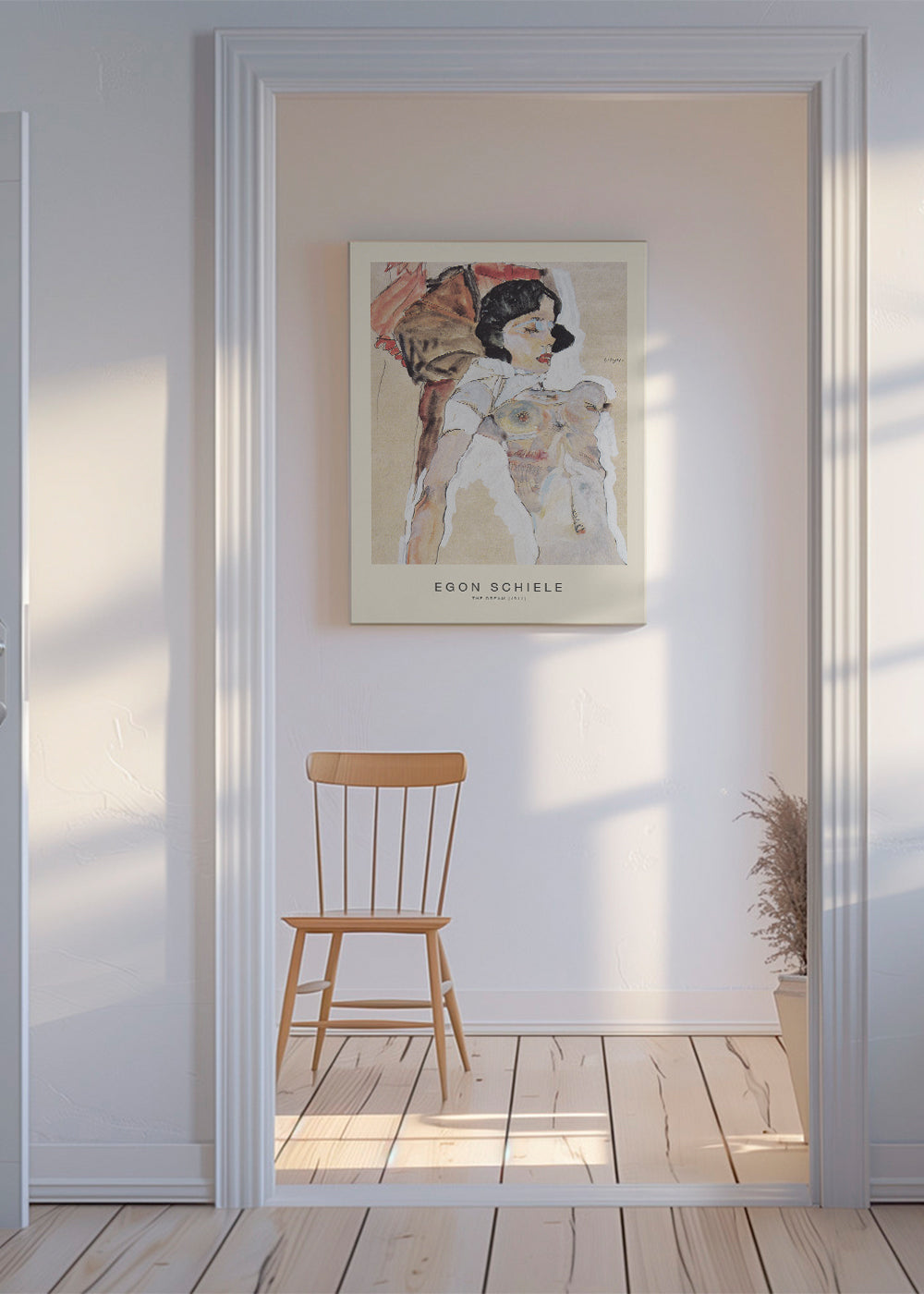 Vintage print: liggende kvindelig figur af Egon Schiele