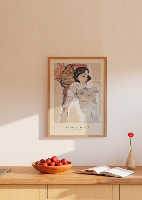 Vintage print: liggende kvindelig figur af Egon Schiele