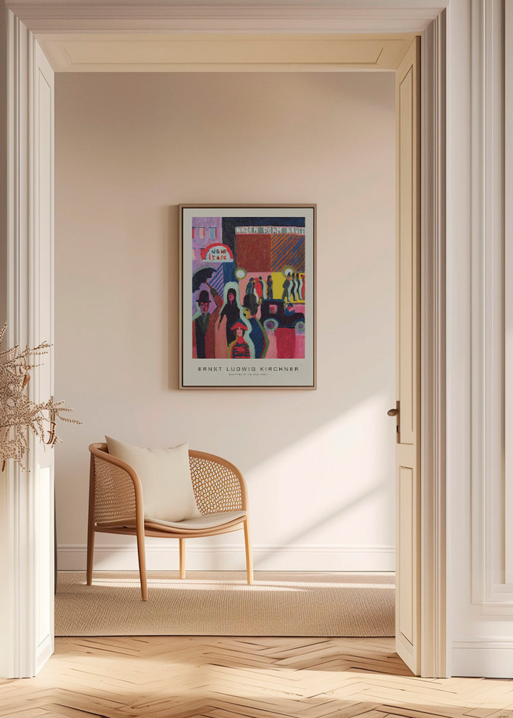 Vintage plakat: by i regnvejr