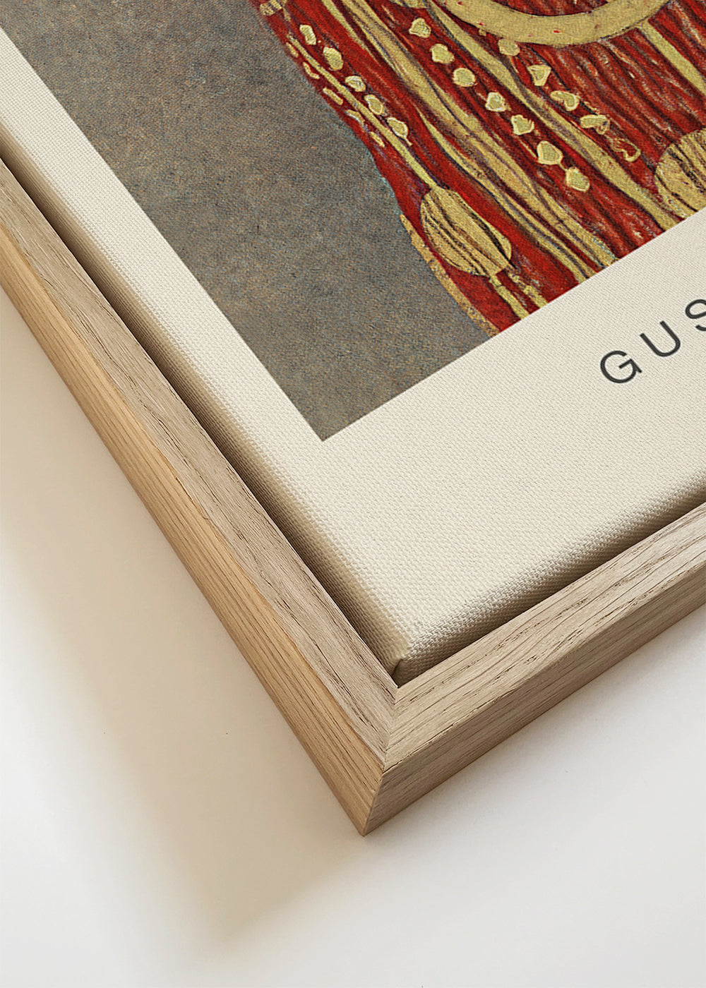 Vintage kunst Hygieia af Klimt i guld og rød