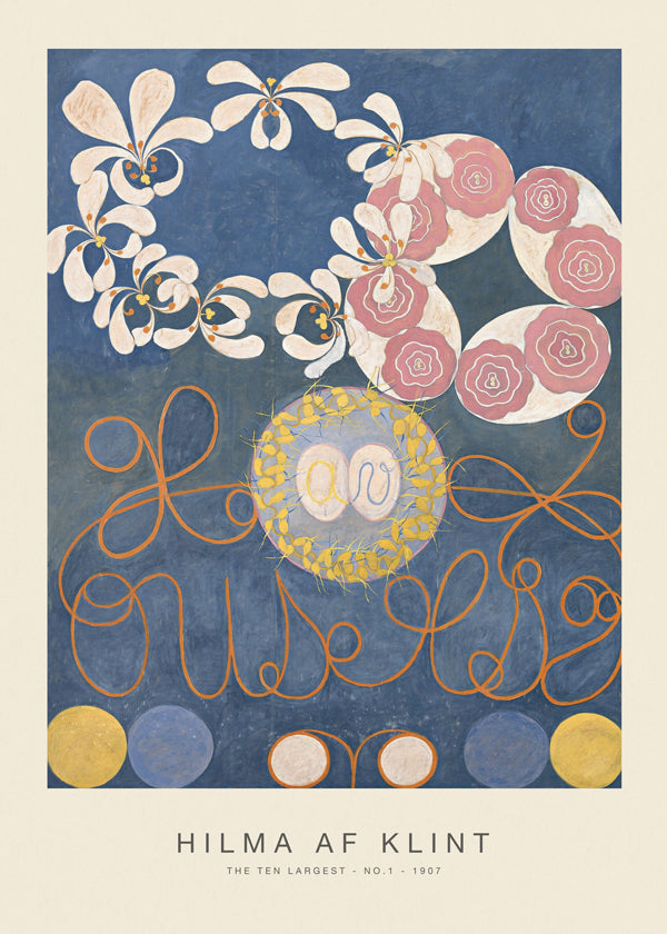 Botanisk plakat med blomsterkredse