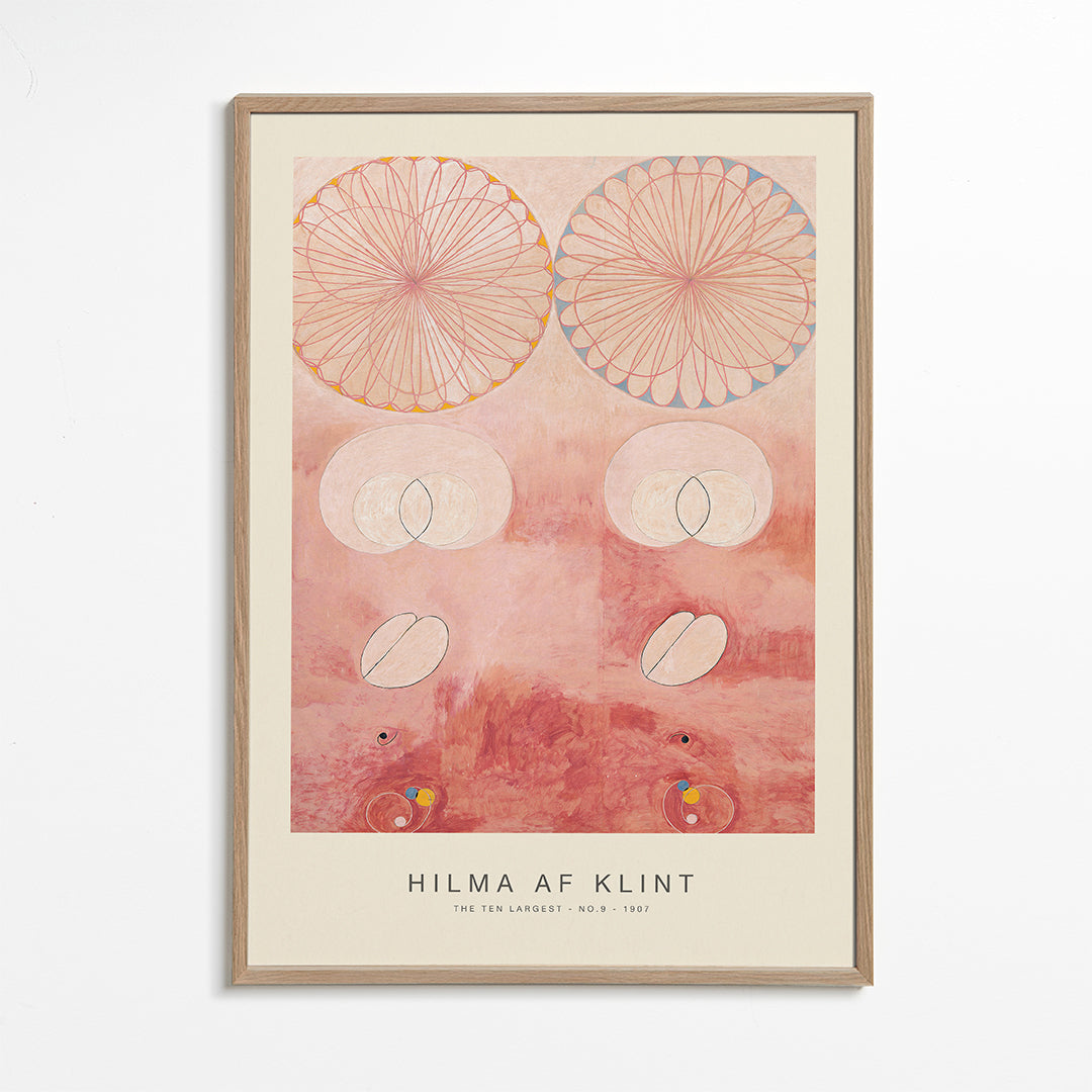 Abstrakt rosa værk med botaniske motiver