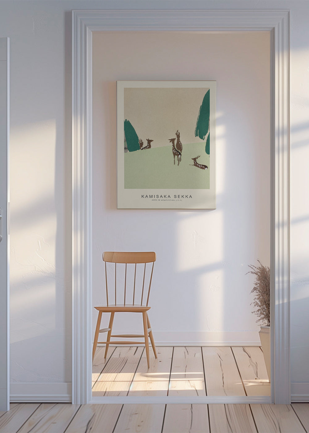 Japansk hjorteprint på rolig eng