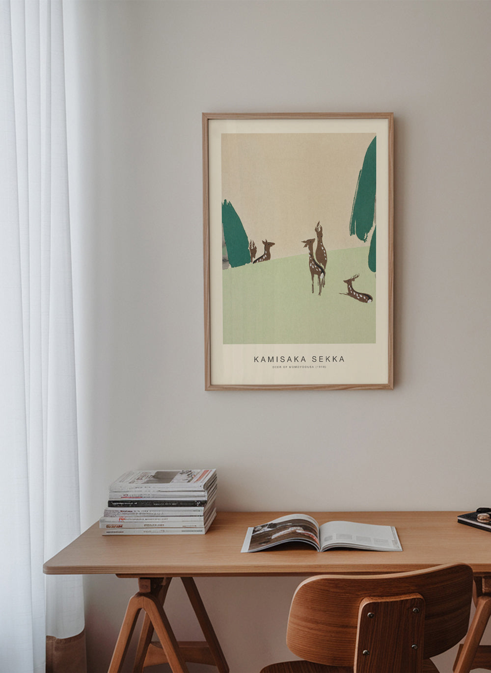 Japansk hjorteprint på rolig eng