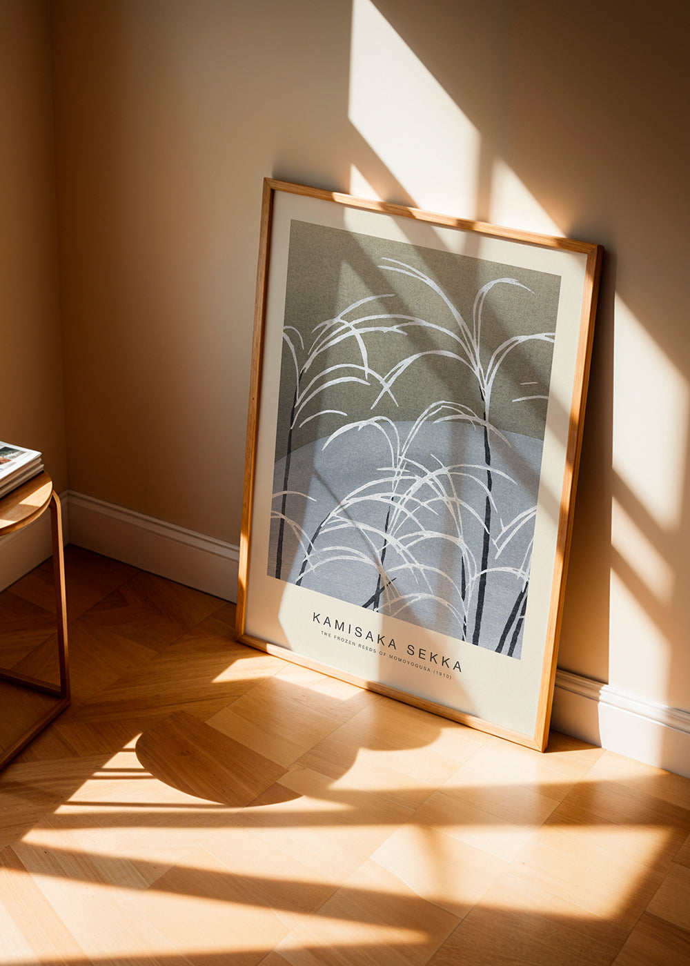 Botanisk plakat: studie af frosne siv