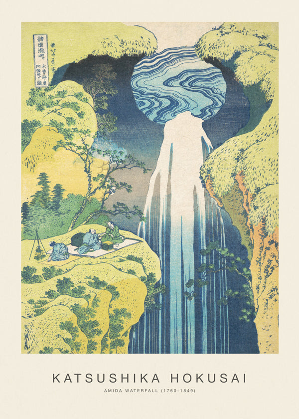 Landskabskunst: Amida-vandfald af Hokusai