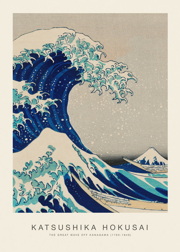 Japansk bølgeillustration i blåt