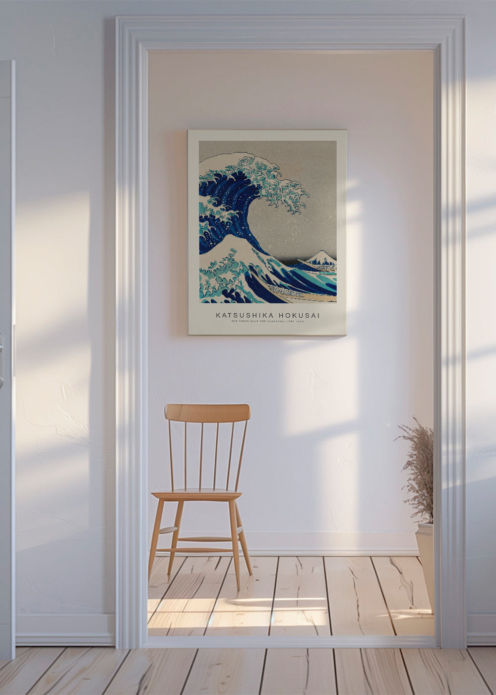 Japansk bølgeillustration i blåt