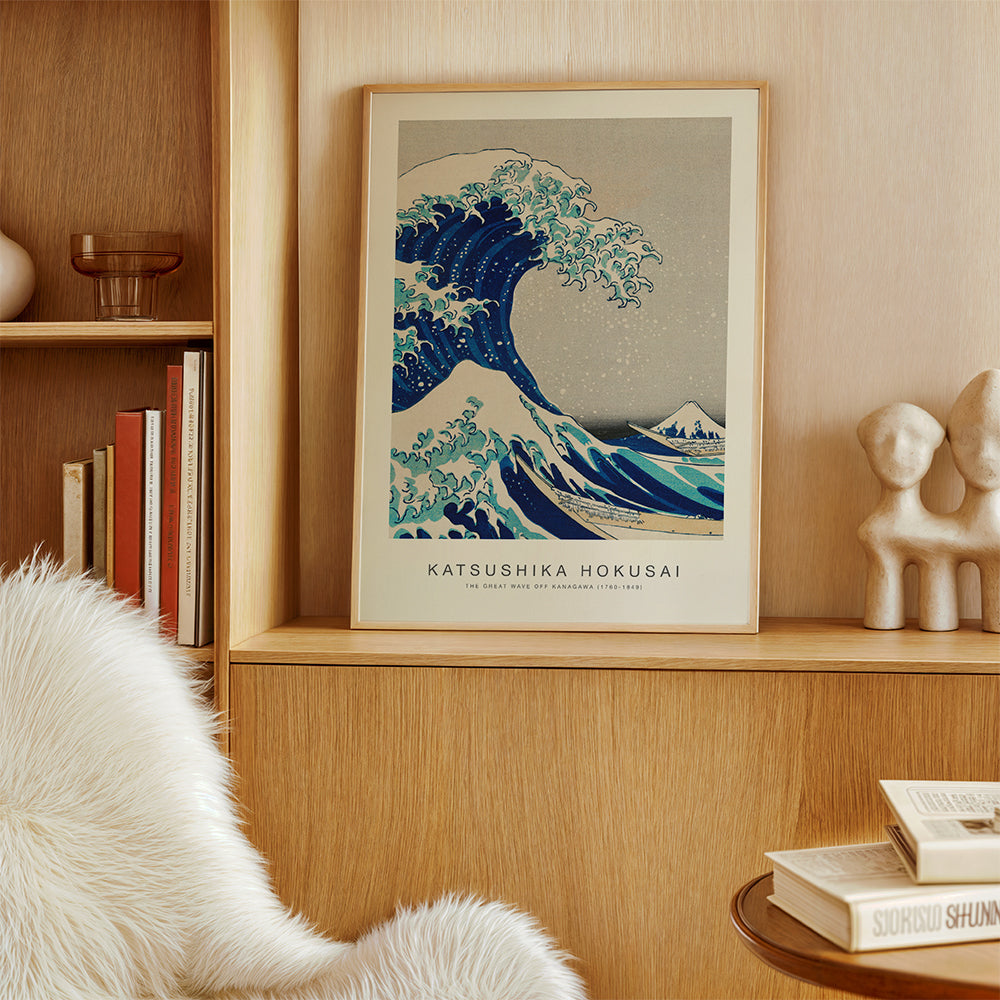 Japansk bølgeillustration i blåt