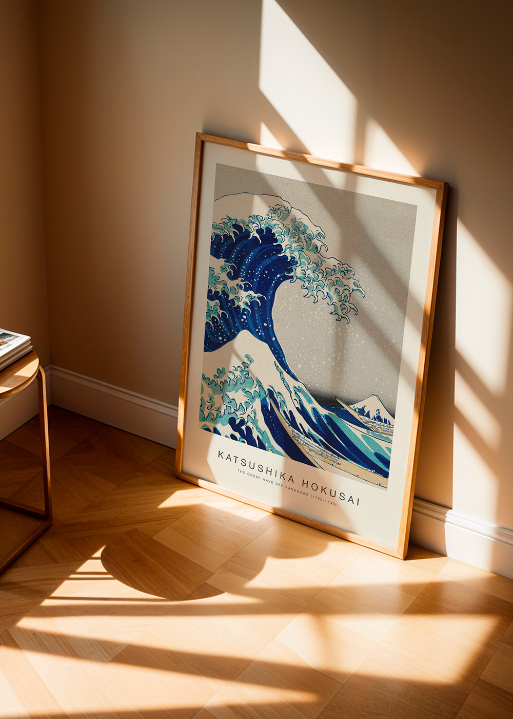 Japansk bølgeillustration i blåt