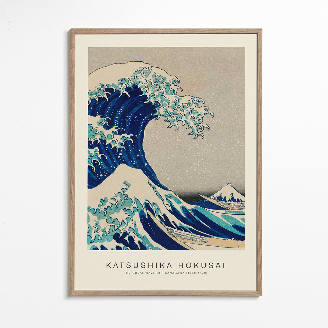 Japansk bølgeillustration i blåt