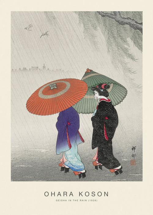 Geisha in the Rain (Special Edition) - Ohara Koson - Unframed art print