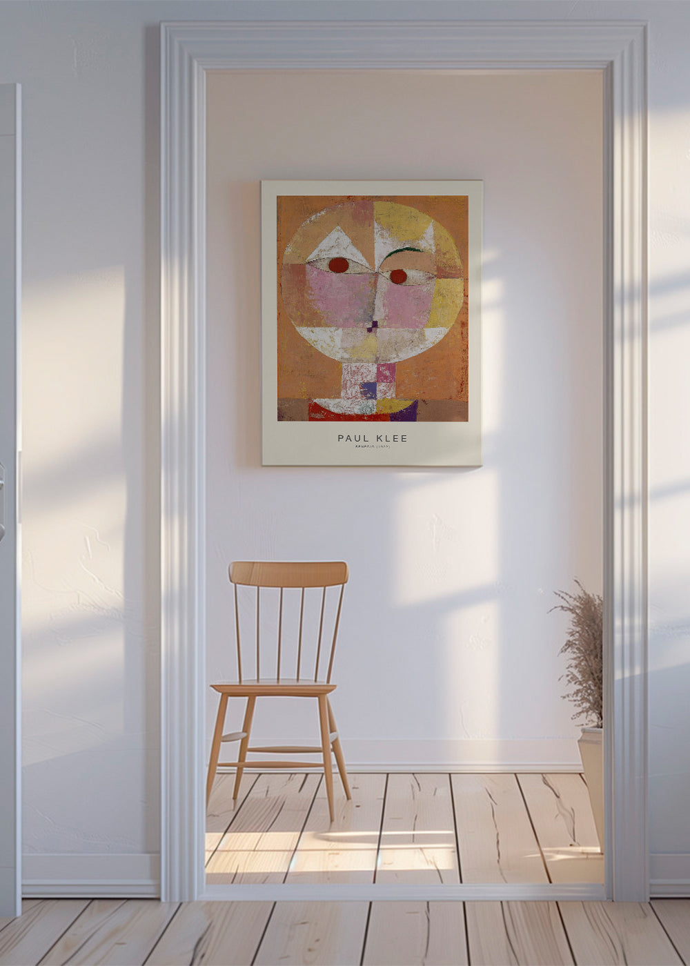 Abstrakt kunst geometrisk ansigt i varme nuancer