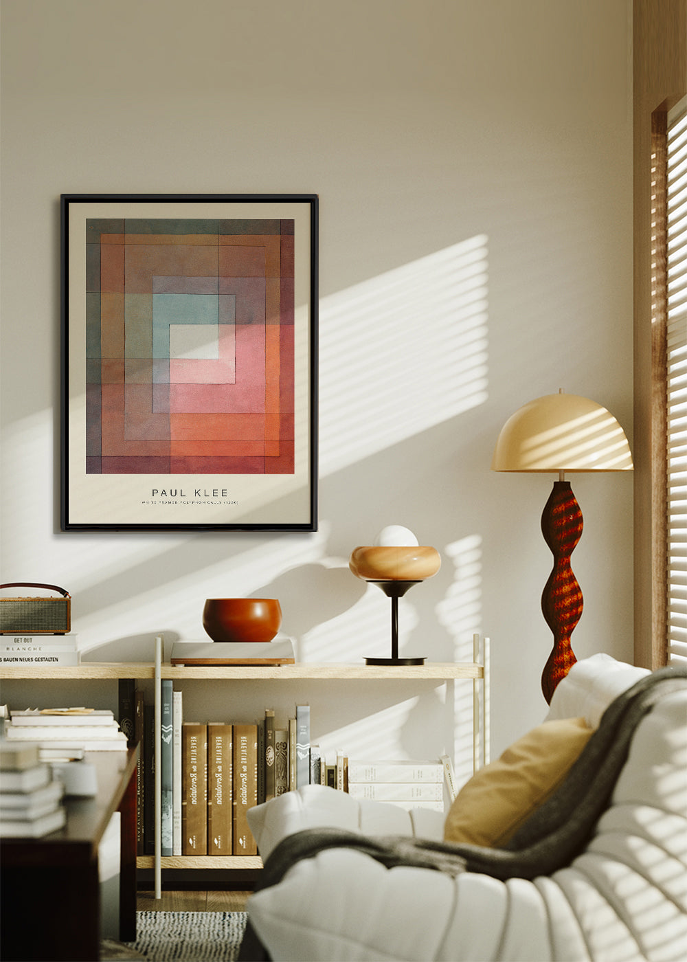 Abstrakt kunst med koncentriske akvarel-rektangler