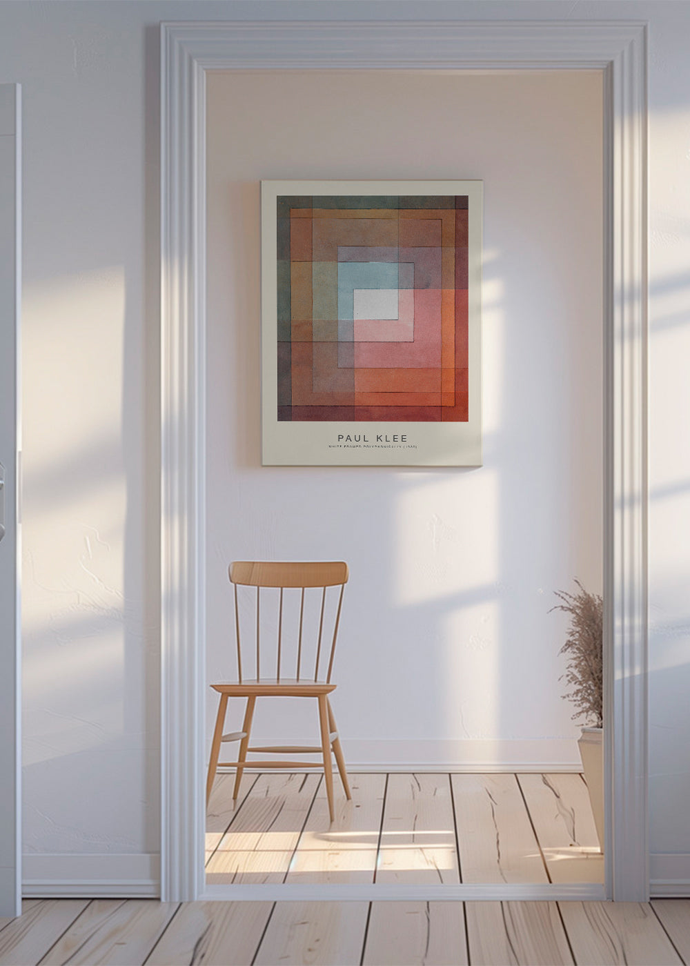 Abstrakt kunst med koncentriske akvarel-rektangler