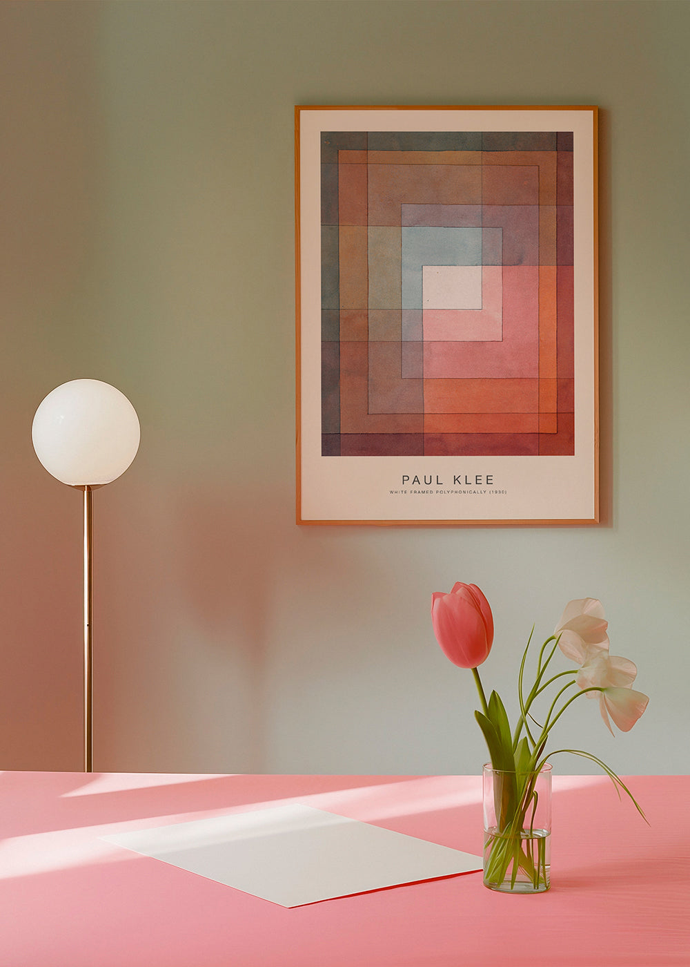 Abstrakt kunst med koncentriske akvarel-rektangler