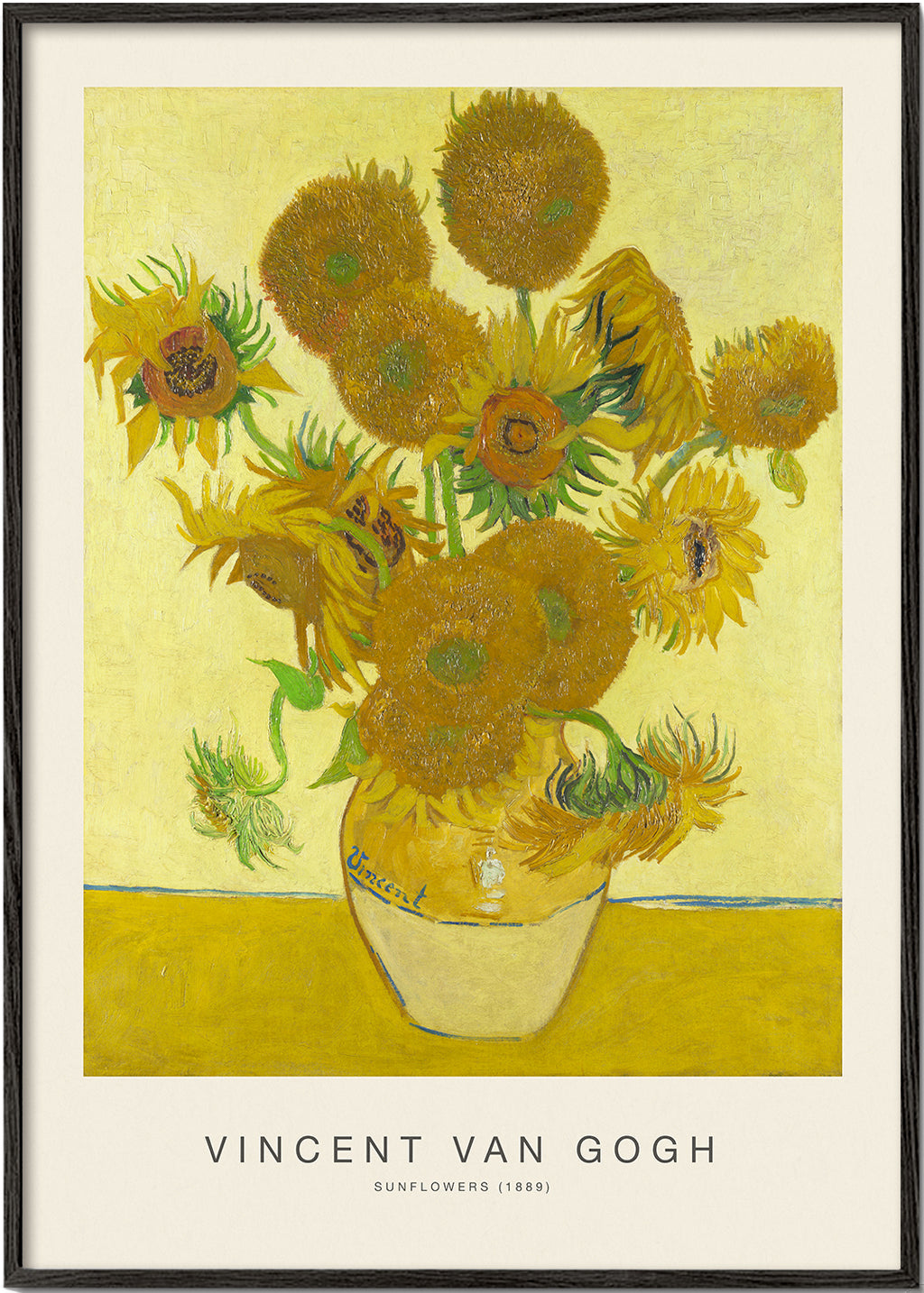 Botanisk plakat Solroser i vase